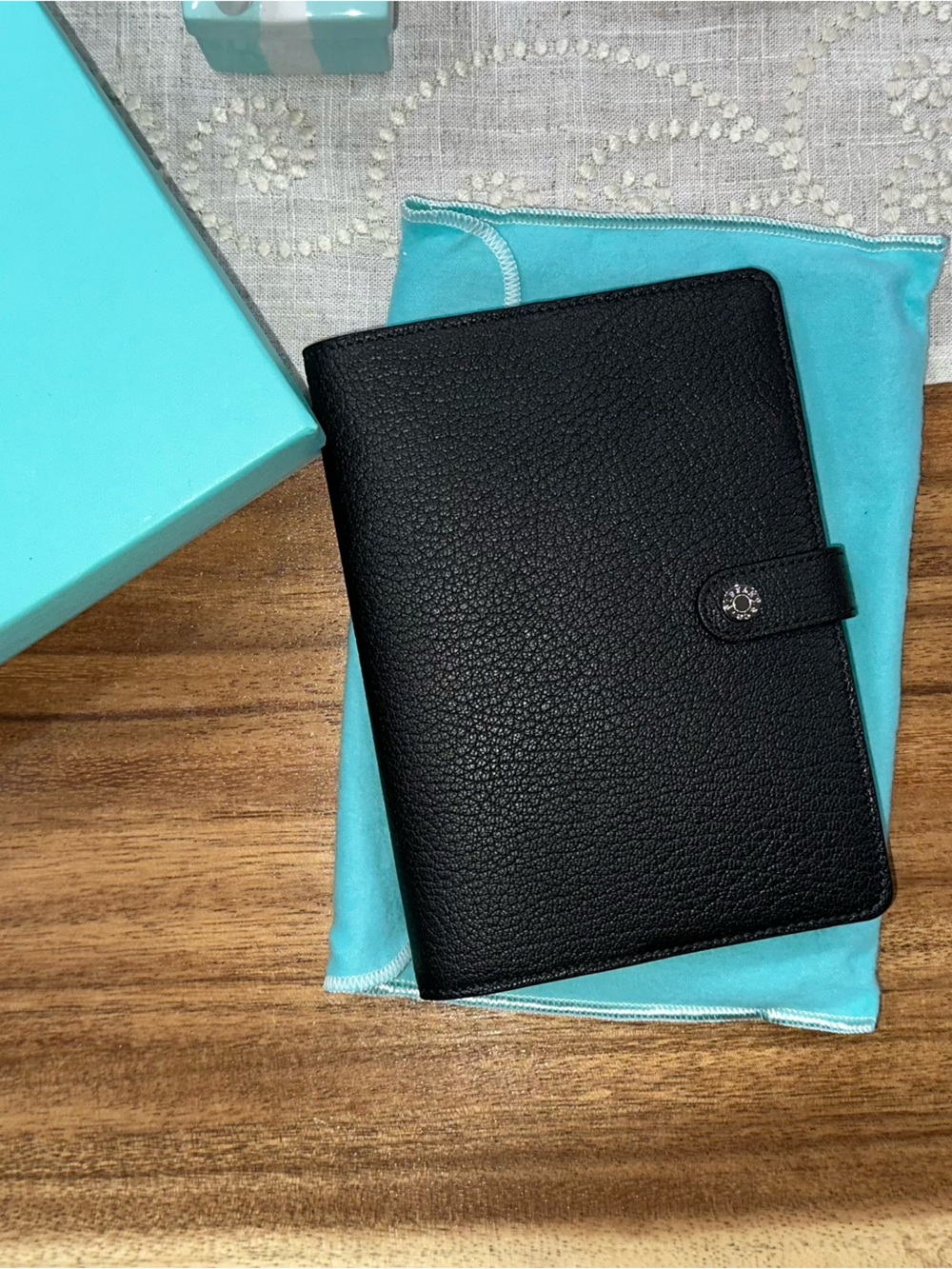 TIFFANY&CO LEATHER PLANNER/NOTEBOOK UNISEX NEW RARE HTF 100% AUTHENTIC w/ BOX